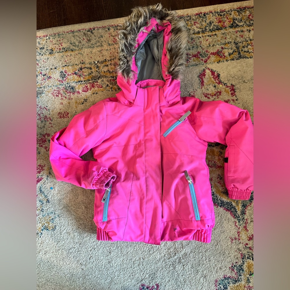 Girls pink snow ski jacket
